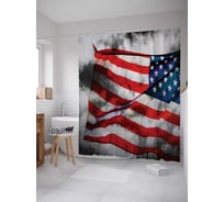 Штора (занавеска) для ванной JoyArty "Облачное небо" из сатена, 180х200 см с крючками, sc_20714