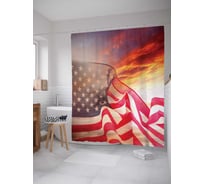 Штора (занавеска) для ванной JoyArty "Уличный фоаг" из сатена, 180х200 см с крючками, sc_20722