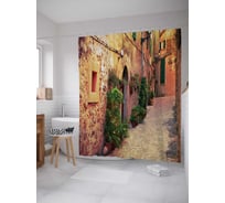 Штора (занавеска) для ванной JoyArty "Старый город" из сатена, 180х200 см с крючками, sc_11771