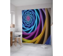 Штора (занавеска) для ванной JoyArty "Спиральные краски" из сатена, 180х200 см с крючками, sc_20837