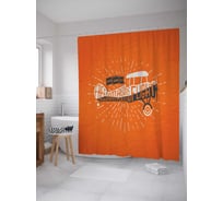 Штора (занавеска) для ванной JoyArty "Свободный полет" из сатена, 180х200 см с крючками, sc_22027