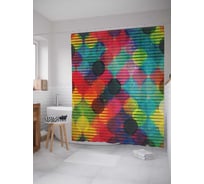 Штора (занавеска) для ванной JoyArty "Диско круги" из сатена, 180х200 см с крючками, sc_20781