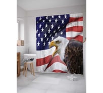 Штора (занавеска) для ванной JoyArty "Опасный орел" из сатена, 180х200 см с крючками, sc_20713