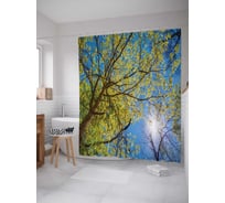 Штора (занавеска) для ванной JoyArty "Мудрый лес" из сатена, 180х200 см с крючками, sc_20664