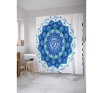 Штора (занавеска) для ванной JoyArty "Вишудха чакра" из сатена, 180х200 см с крючками, sc_18761