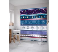 Штора (занавеска) для ванной JoyArty "Зимнее счастье" из сатена, 180х200 см с крючками, sc_20765