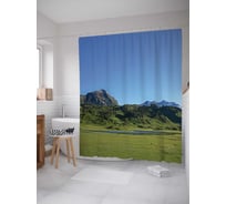 Штора (занавеска) для ванной JoyArty "Горная поверхность" из сатена, 180х200 см с крючками, sc_20856