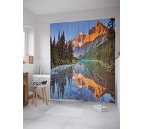 Штора (занавеска) для ванной JoyArty "Зеркальная река" из сатена, 180х200 см с крючками, sc_20757