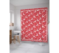 Штора (занавеска) для ванной JoyArty "Оленьи прыжки" из сатена, 180х200 см с крючками, sc_24113