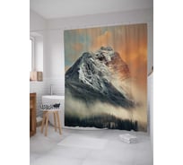 Штора (занавеска) для ванной JoyArty "Горная иллюзия" из сатена, 180х200 см с крючками, sc_20762