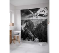 Штора (занавеска) для ванной JoyArty "Серость каньона" из сатена, 180х200 см с крючками, sc_20119