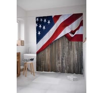 Штора (занавеска) для ванной JoyArty "Памятный флаг" из сатена, 180х200 см с крючками, sc_20721