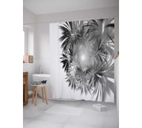 Штора (занавеска) для ванной JoyArty "Вихревый цветок" из сатена, 180х200 см с крючками, sc_21581