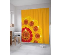 Штора (занавеска) для ванной JoyArty "Индийский праздник" из сатена, 180х200 см с крючками, sc_26650