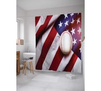 Штора (занавеска) для ванной JoyArty "Баскетбольная команда" из сатена, 180х200 см с крючками, sc_20712