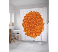 Штора (занавеска) для ванной JoyArty "Цветочная жара" из сатена, 180х200 см с крючками, sc_20482