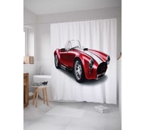 Штора (занавеска) для ванной JoyArty "Яркий спорткар" из сатена, 180х200 см с крючками, sc_17764