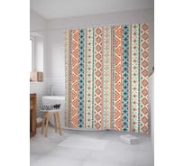 Штора (занавеска) для ванной JoyArty "Геометрический раздел" из сатена, 180х200 см с крючками, sc_26687