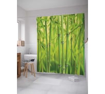 Штора (занавеска) для ванной JoyArty "Бамбуковые стебли" из сатена, 180х200 см с крючками, sc_13726