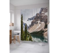 Штора (занавеска) для ванной JoyArty "Горные тайны" из сатена, 180х200 см с крючками, sc_20745