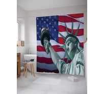 Штора (занавеска) для ванной JoyArty "Символ страны" из сатена, 180х200 см с крючками, sc_20695