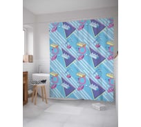 Штора (занавеска) для ванной JoyArty "Творческая абстракция" из сатена, 180х200 см с крючками, sc_207090