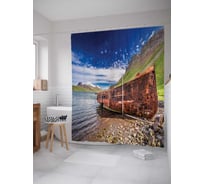 Штора (занавеска) для ванной JoyArty "Удивительная находка" из сатена, 180х200 см с крючками, sc_20555