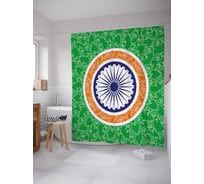 Штора (занавеска) для ванной JoyArty "Красочная линза" из сатена, 180х200 см с крючками, sc_18790