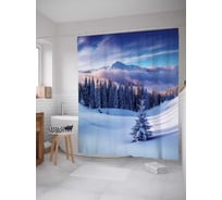 Штора (занавеска) для ванной JoyArty "Елка сбежала из леса" из сатена, 180х200 см с крючками, sc_18889