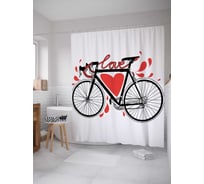 Штора (занавеска) для ванной JoyArty "Любовное движение" из сатена, 180х200 см с крючками, sc_11758