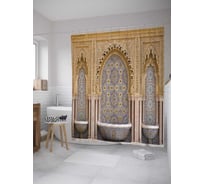 Штора (занавеска) для ванной JoyArty "Дизайн для султана" из сатена, 180х200 см с крючками, sc_12319