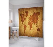 Штора (занавеска) для ванной JoyArty "Простая карта" из сатена, 180х200 см с крючками, sc_13761