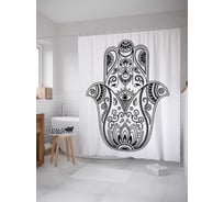 Штора (занавеска) для ванной JoyArty "Магическая символика" из сатена, 180х200 см с крючками, sc_19256