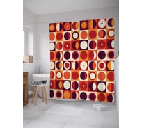 Штора (занавеска) для ванной JoyArty "Круговые деформации" из сатена, 180х200 см с крючками, sc_11555