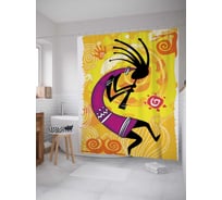 Штора (занавеска) для ванной JoyArty "Дикая музыка" из сатена, 180х200 см с крючками, sc_13216