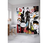 Штора (занавеска) для ванной JoyArty "Мода и стиль" из сатена, 180х200 см с крючками, sc_21036