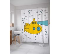 Штора (занавеска) для ванной JoyArty "Подводная скорость" из сатена, 180х200 см с крючками, sc_22370