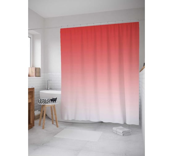 Штора (занавеска) для ванной JoyArty "Сияние заката" из сатена, 180х200 см с крючками, sc_23583 1