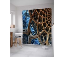 Штора (занавеска) для ванной JoyArty "Загадочный механизм" из сатена, 180х200 см с крючками, sc_20839