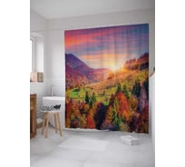 Штора (занавеска) для ванной JoyArty "Вперед за солнцем" из сатена, 180х200 см с крючками, sc_13685