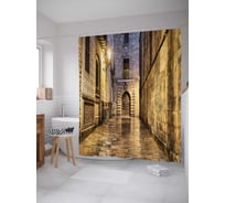 Штора (занавеска) для ванной JoyArty "Освещенный тупик" из сатена, 180х200 см с крючками, sc_15432