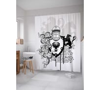 Штора (занавеска) для ванной JoyArty "Рыцарская символика" из сатена, 180х200 см с крючками, sc_15380