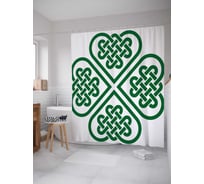 Штора (занавеска) для ванной JoyArty "Плетеный узор" из сатена, 180х200 см с крючками, sc_18619
