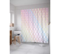 Штора (занавеска) для ванной JoyArty "Радужные звезды" из сатена, 180х200 см с крючками, sc_18385