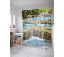 Штора (занавеска) для ванной JoyArty "Пологий водопад" из сатена, 180х200 см с крючками, sc_20939