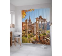 Штора (занавеска) для ванной JoyArty "Римская империя" из сатена, 180х200 см с крючками, sc_20186