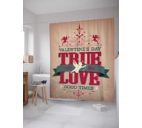 Штора (занавеска) для ванной JoyArty "Праздник любви" из сатена, 180х200 см с крючками, sc_2708