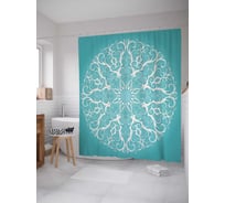 Штора (занавеска) для ванной JoyArty "Цветочный узор" из сатена, 180х200 см с крючками, sc_15735