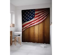 Штора (занавеска) для ванной JoyArty "Покрывающий флаг" из сатена, 180х200 см с крючками, sc_20710