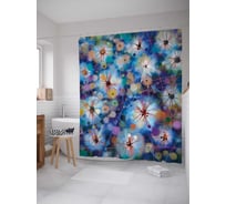 Штора (занавеска) для ванной JoyArty "Цветочные планеты" из сатена, 180х200 см с крючками, sc_21112